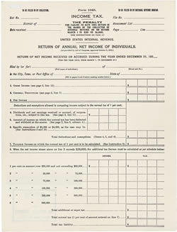 1913 Income Extortion form